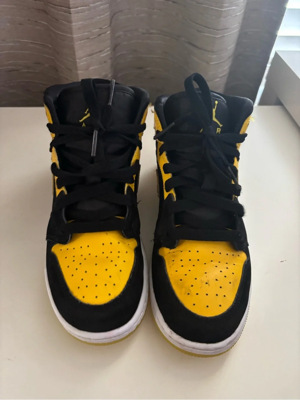 Jordan Mid-Top Sneakers in Black and Yellow